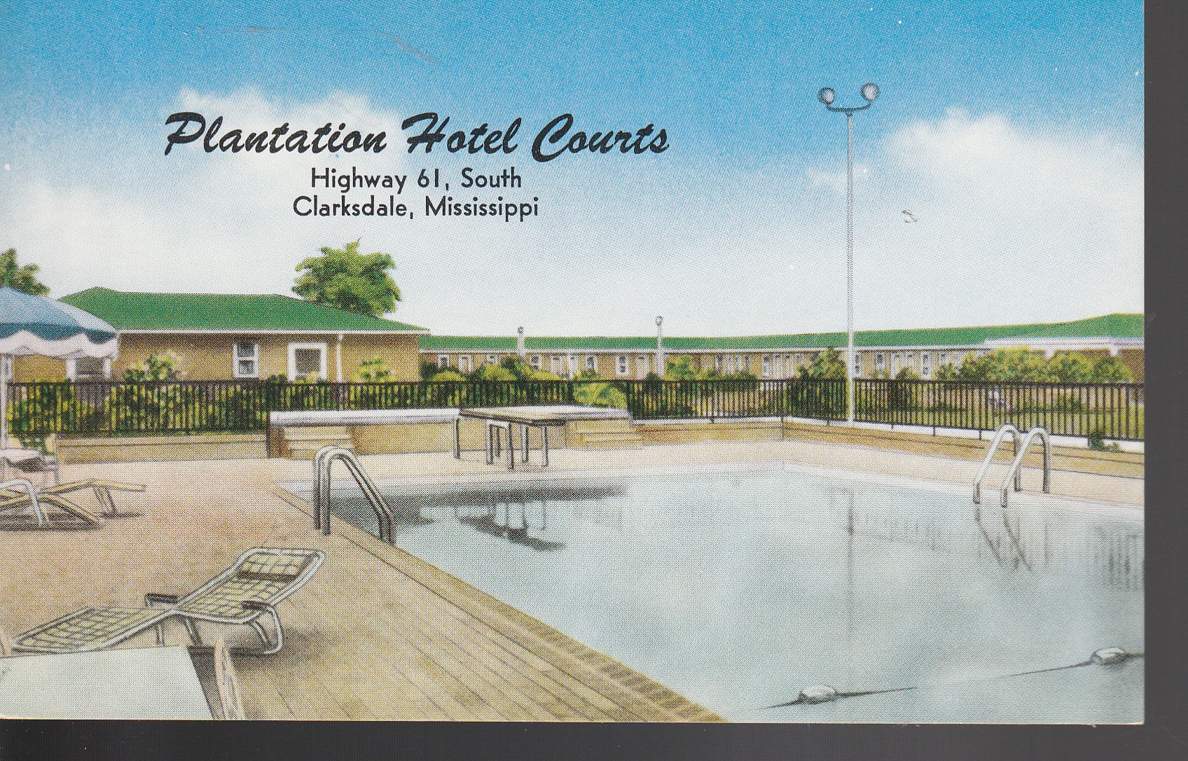 Plantation Hotel Courts Clarksdale MS Hwy 61 South circa 1955