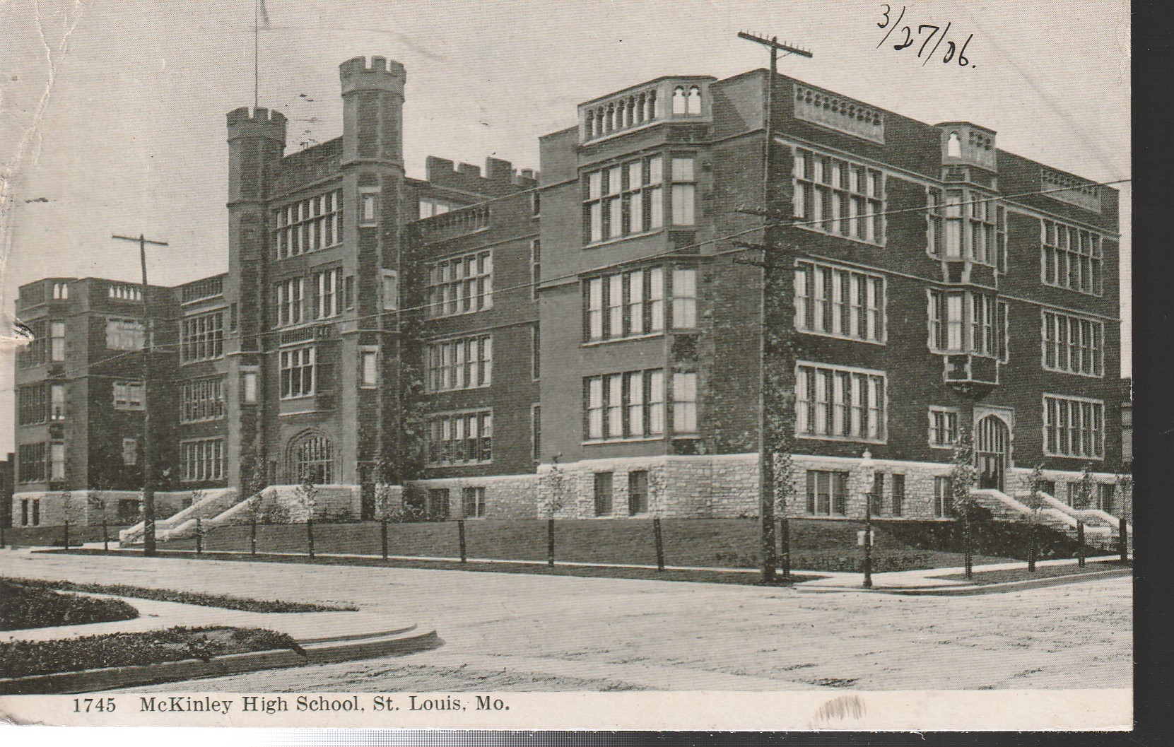 McKinley High School St Louis MO Real Photo 1906 Postcard 2 Washington Rare