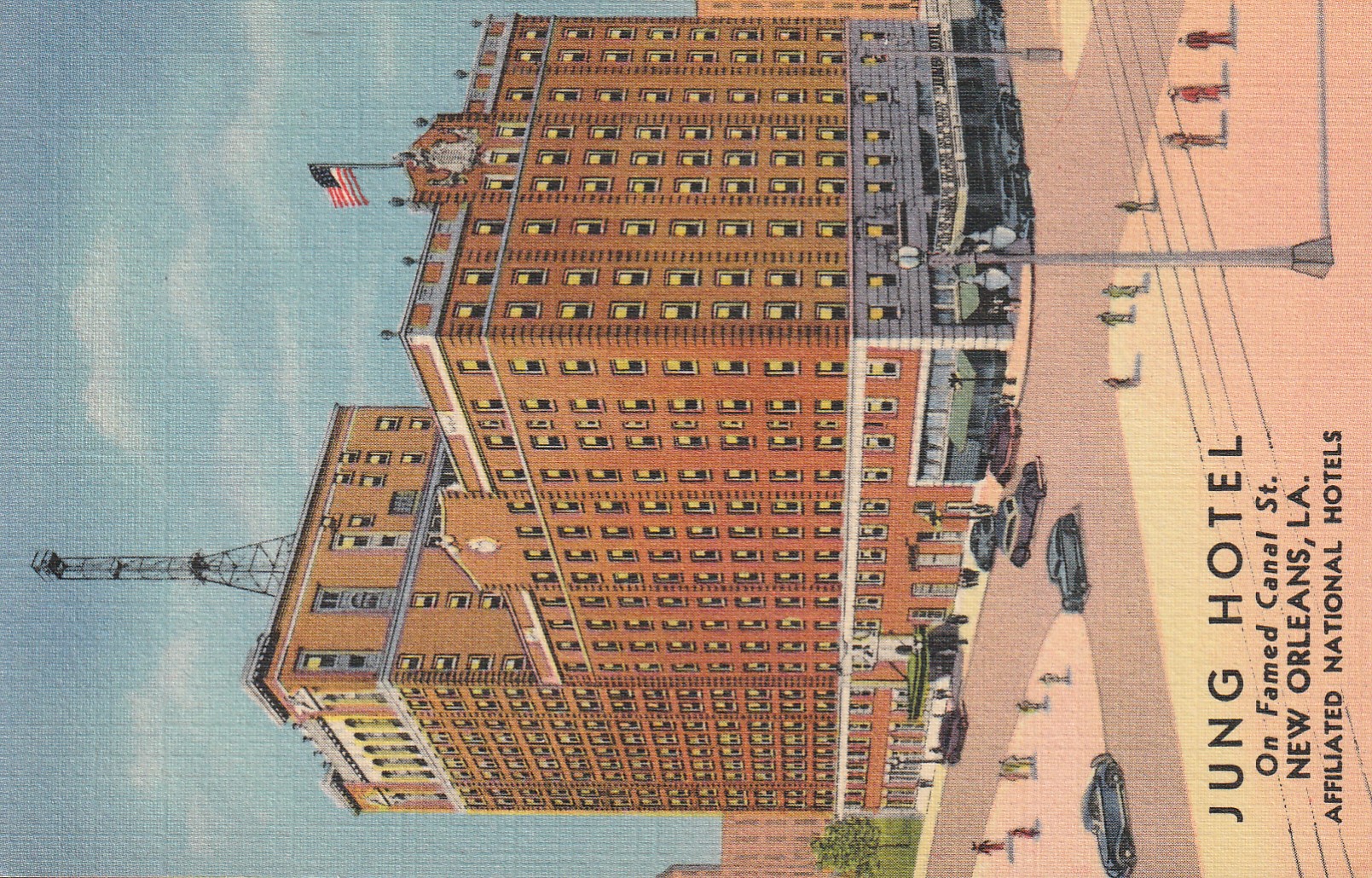 Jung Hotel Canal Street New Orleans LA 1949 Linen Postcard Rare