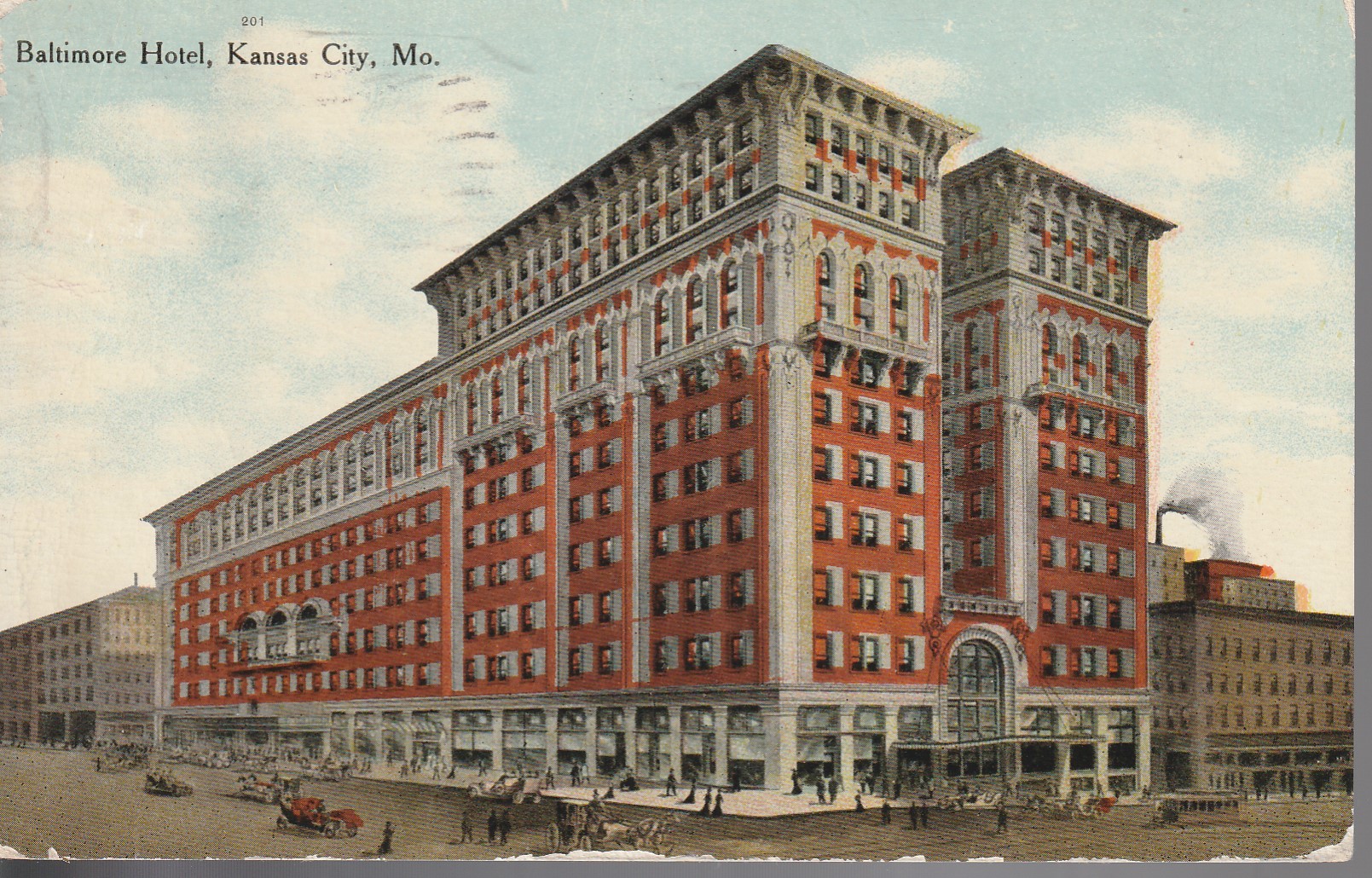 Baltimore Hotel Kansas City MO 1910 1 Franklin, Postcard
