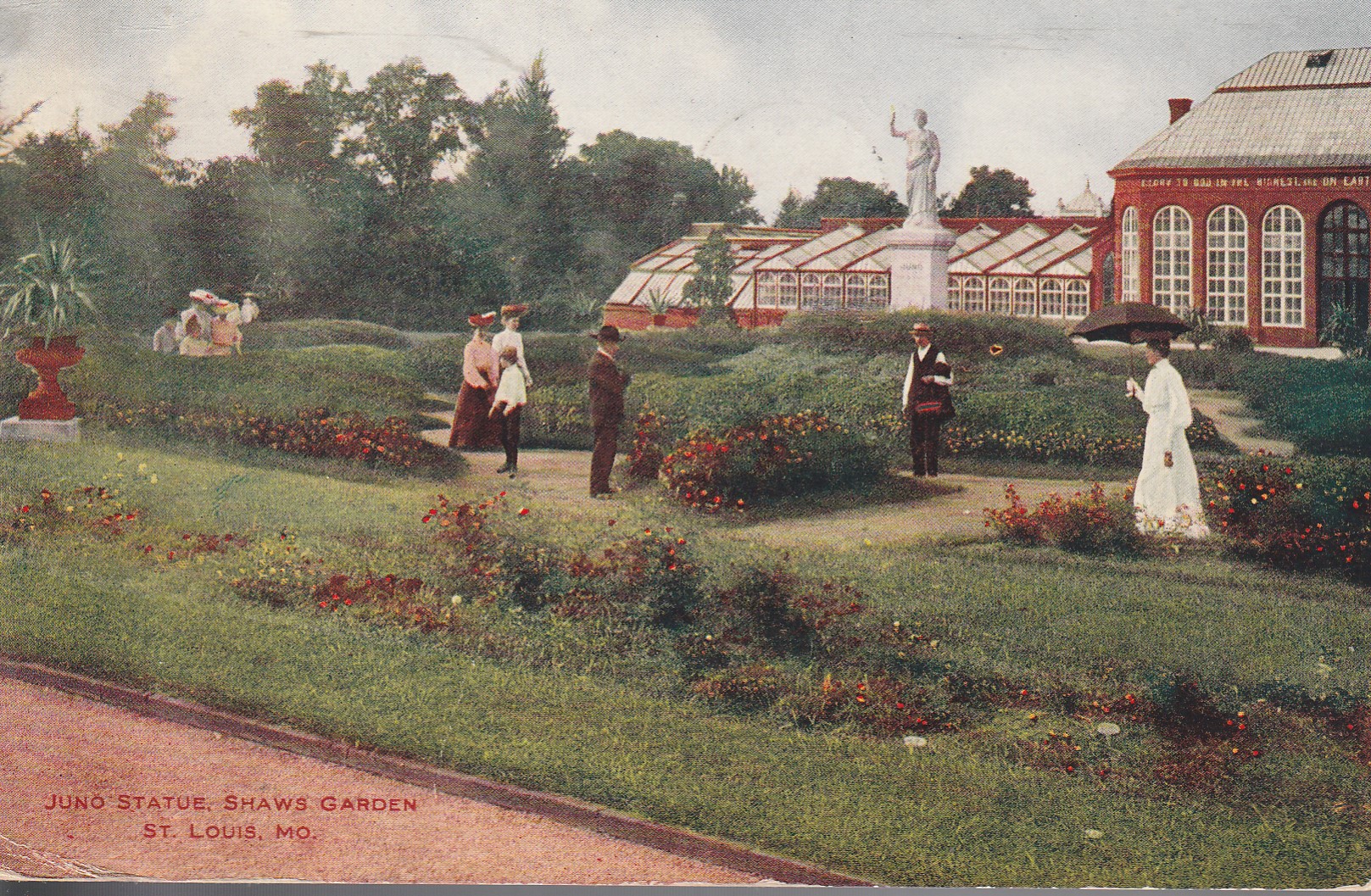 Juno Statue Shaws Garden St Louis MO Botanical Garden 1910 1 Franklin Postcard