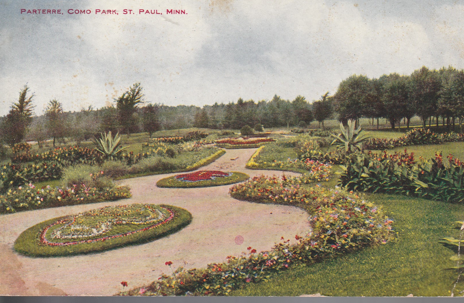 Parterre Como Park St Paul MN 1909 Garden 1 Franklin, Postcard