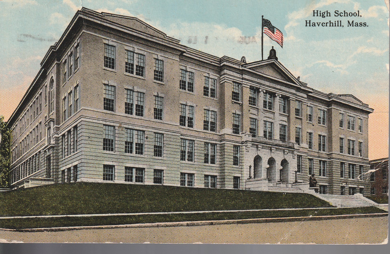 Haverhill, MA High School 1915 1 Washington Stamp, Postcard