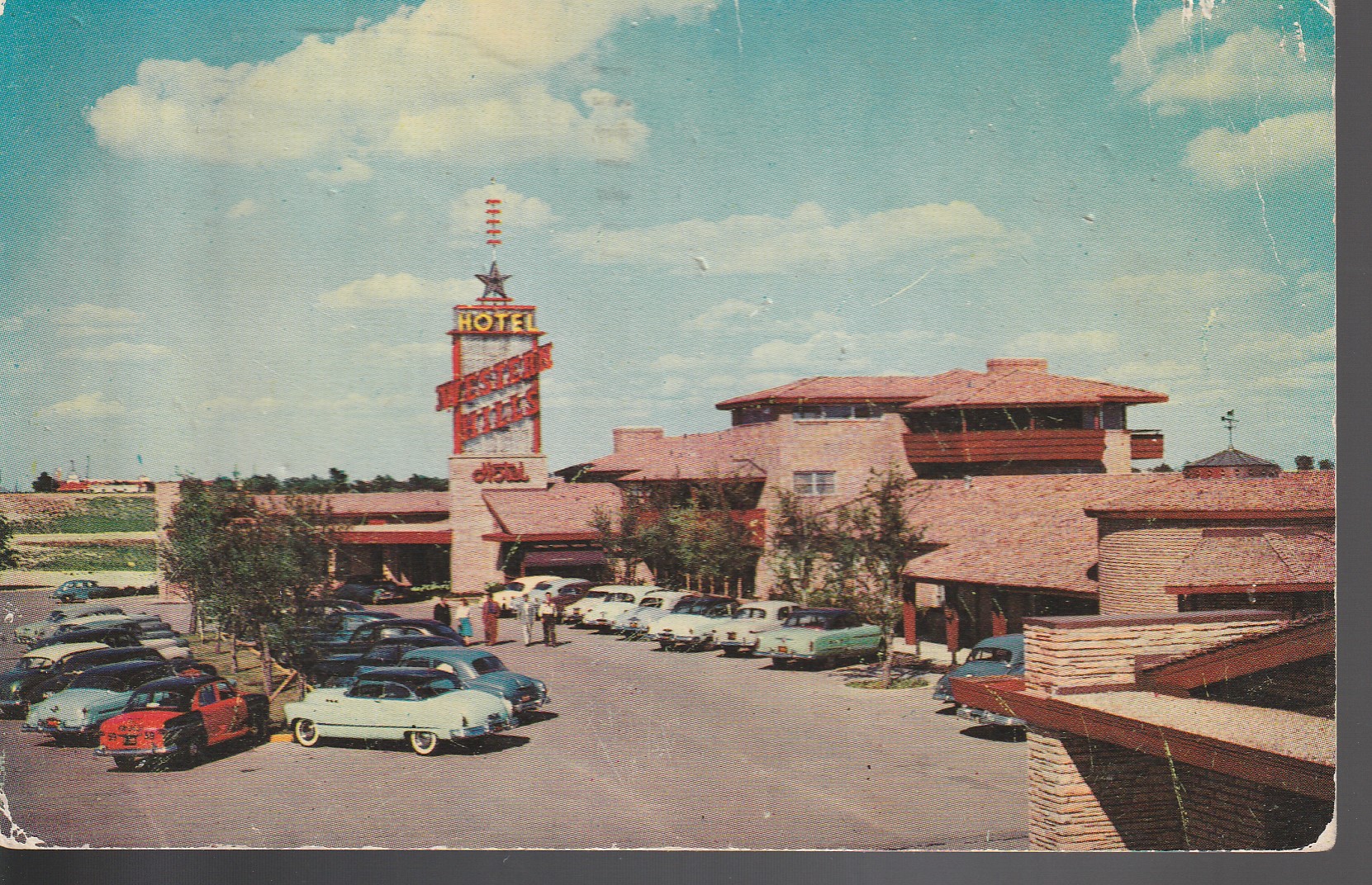 Western Hills Hotel Fort Worth TX 1960 Bowie Blvd 50s Autos Postcard