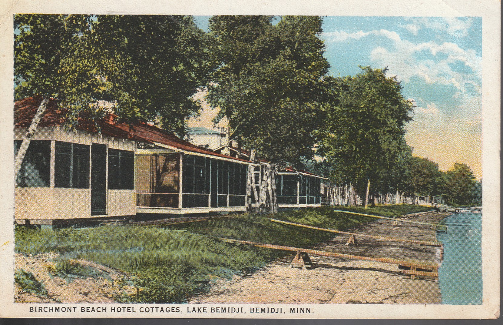 Bemidji MN 1925 Birchmont Beach Hotel Lake Cottages 1 Franklin, Postcard