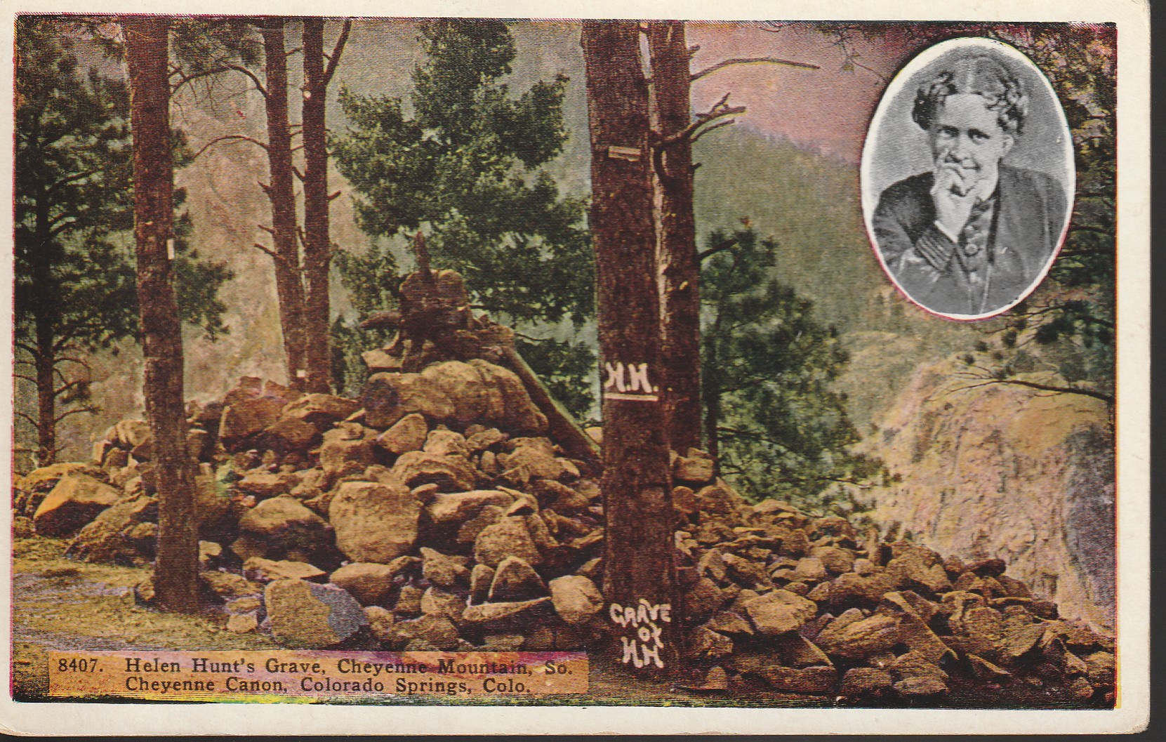 Helen Hunt Poet Author Grave 1915 Cheyenne Mountain CO, Postcard Rare