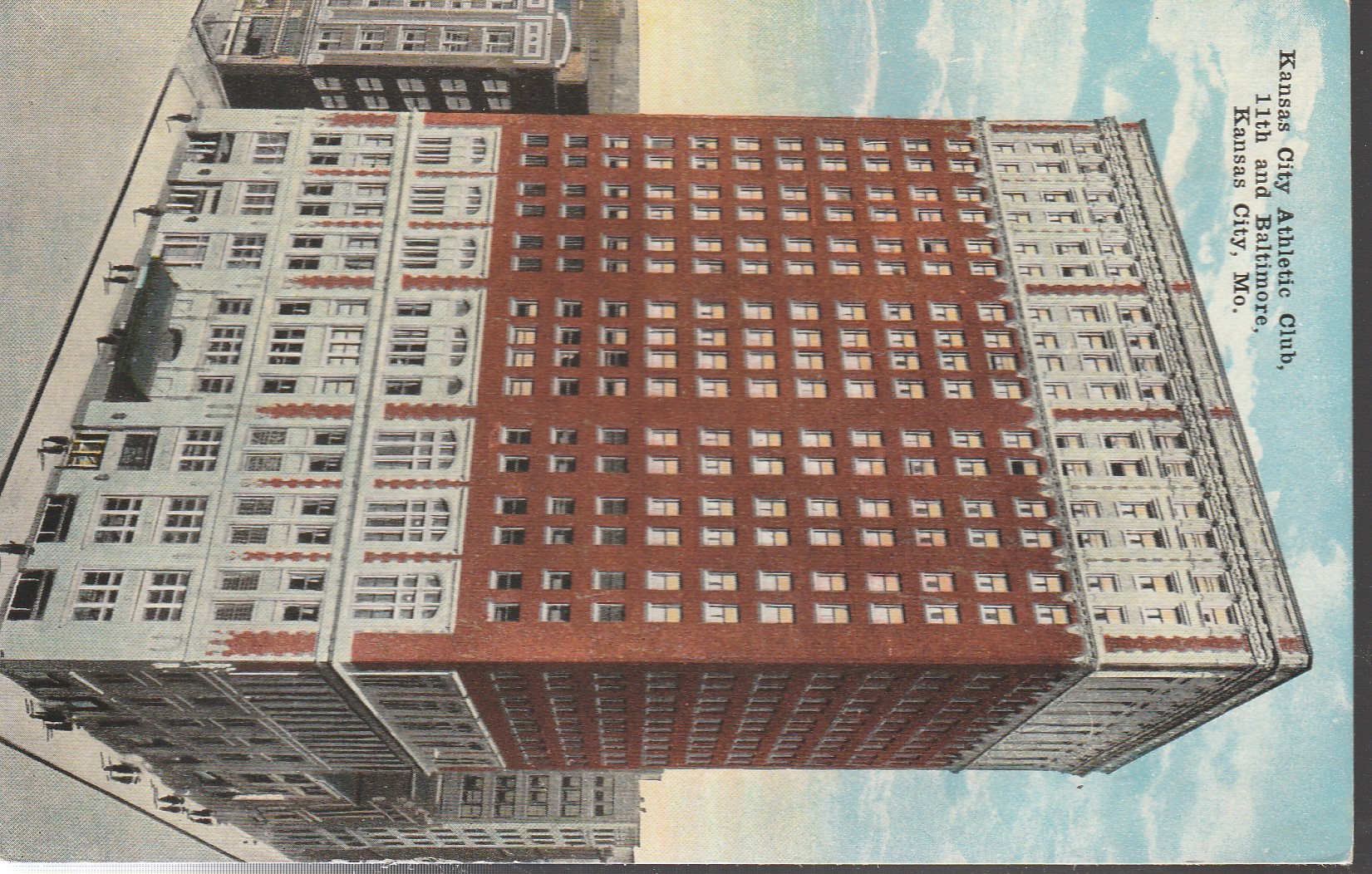 Kansas City MO Athletic Club 11th & Baltimore circa 1910 Vintage Postcard Rare