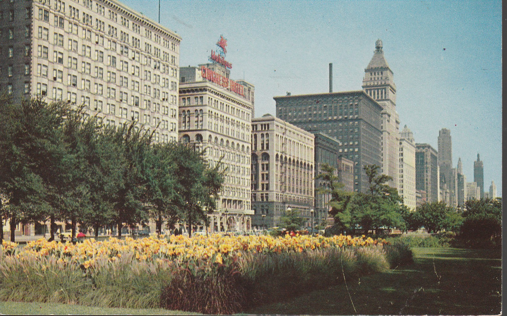 Michigan Blvd Grant Park Chicago IL circa 1955 Photo Postcard