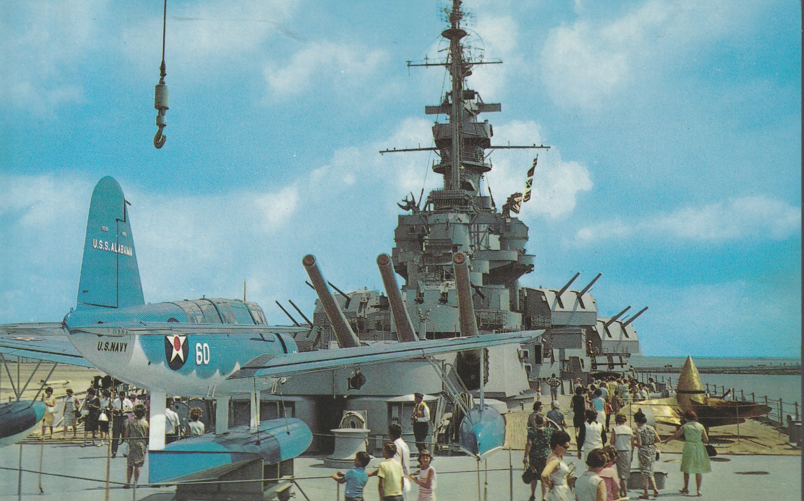USS Alabama Battleship Parkway Mobile AL State Shrine Vintage Photo Postcard