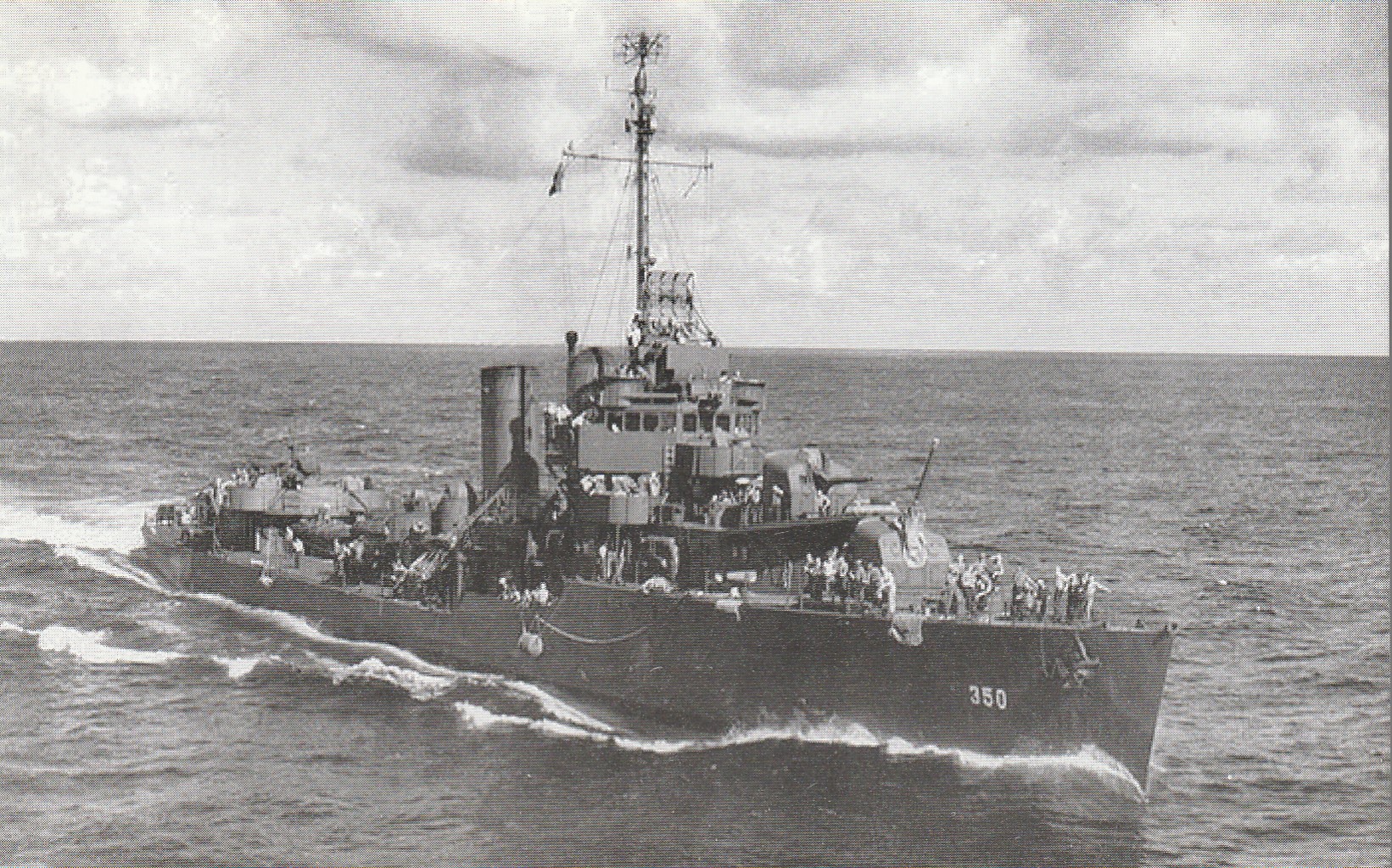 USS Hull DD-350, 1944 Navy Photo Postcard WWII Pacific Escort Convoy Sank