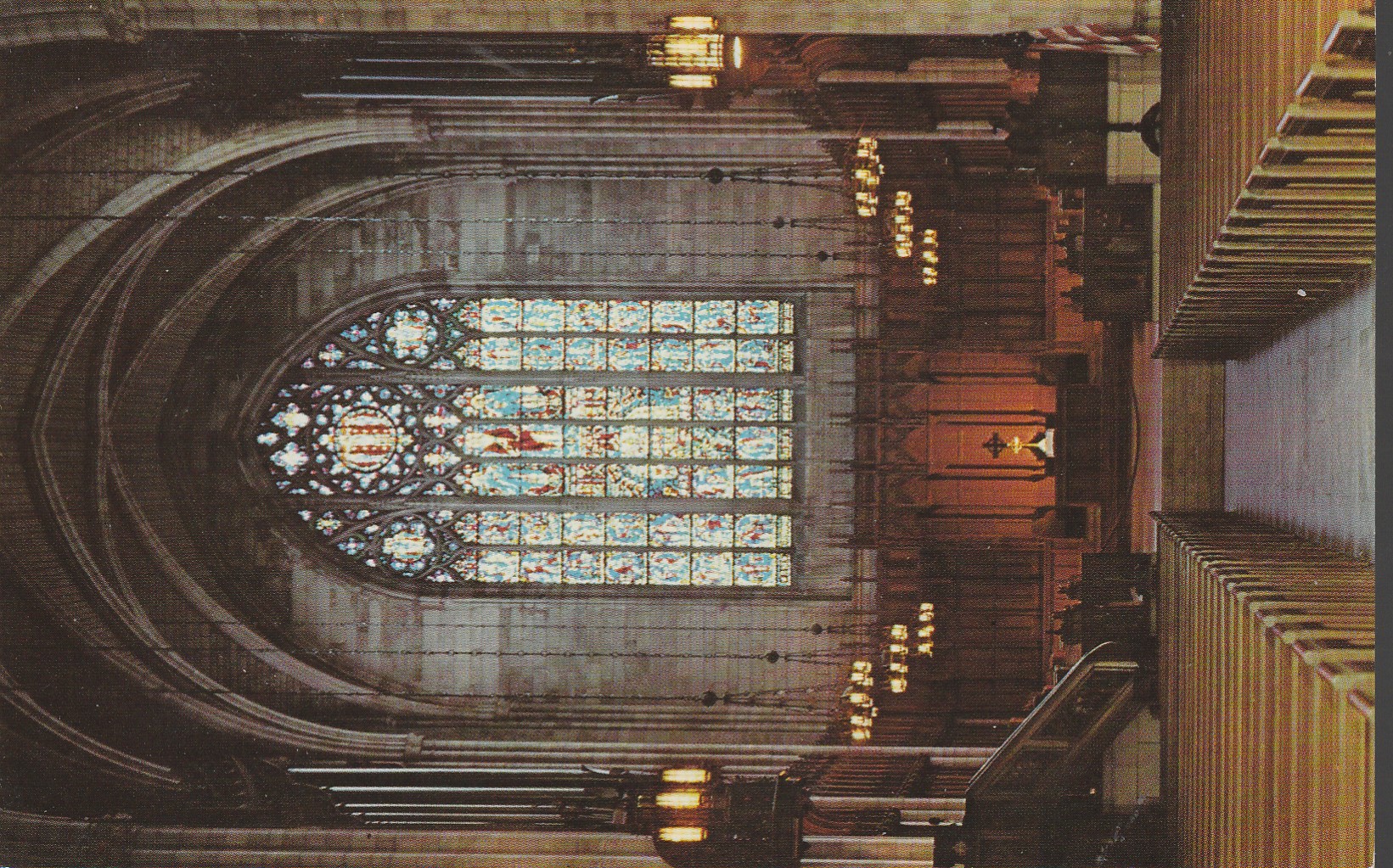 Princeton NJ University Chapel Stained Glass Windows Interior Vintage circa 1955