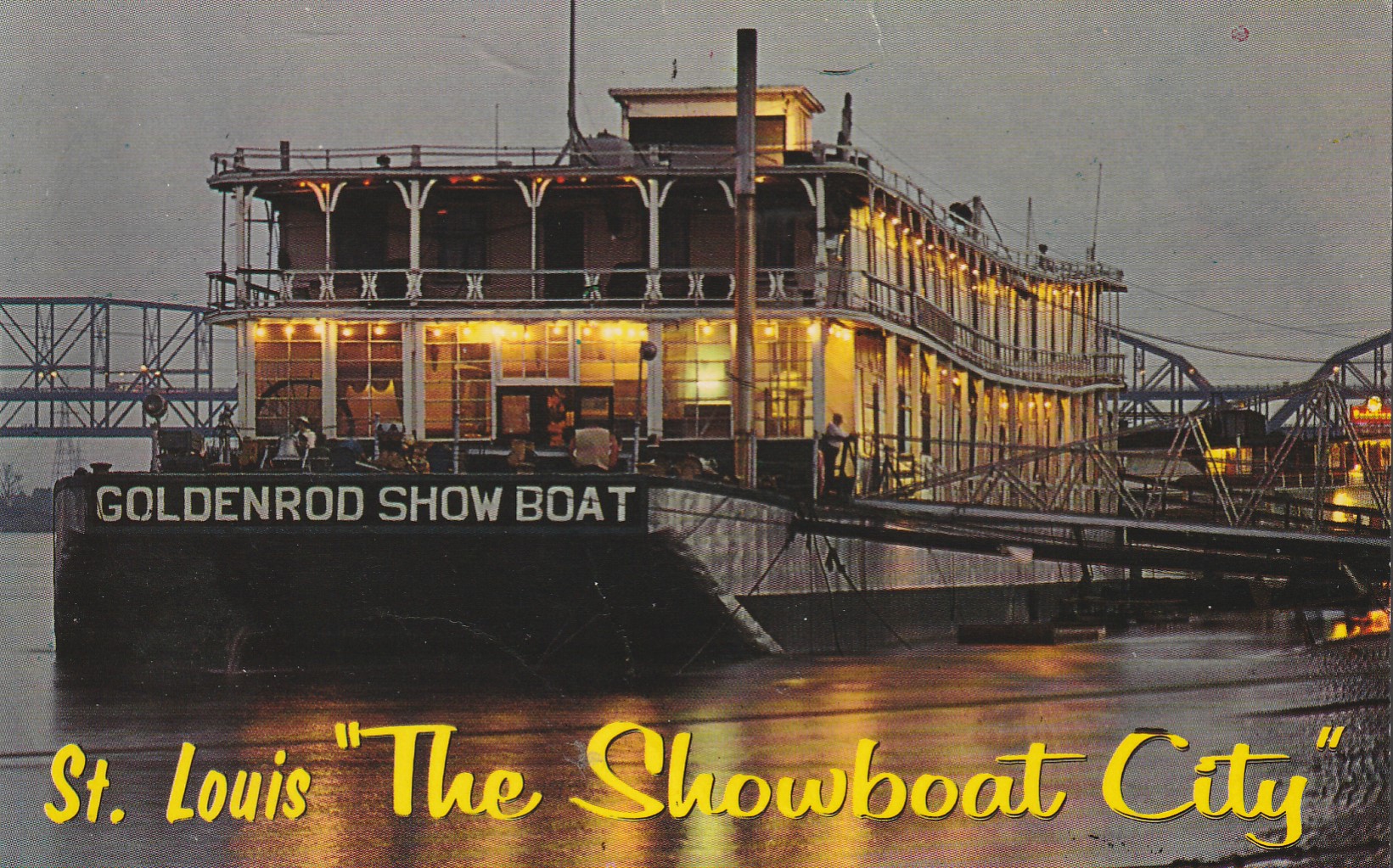 Goldenrod Showboat Mississippi River St Louis MO Levee Vintage circa 1970