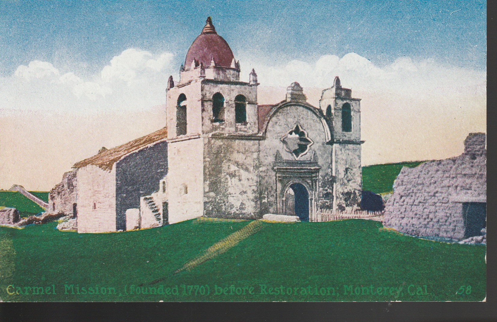 Carmel Mission Before Restoration Monterey, CA circa 1915 Postcard Rare