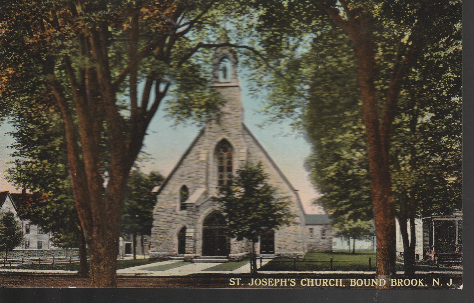 Bound Brook NJ St Joseph's Church circa 1920 Vintage Postcard Rare
