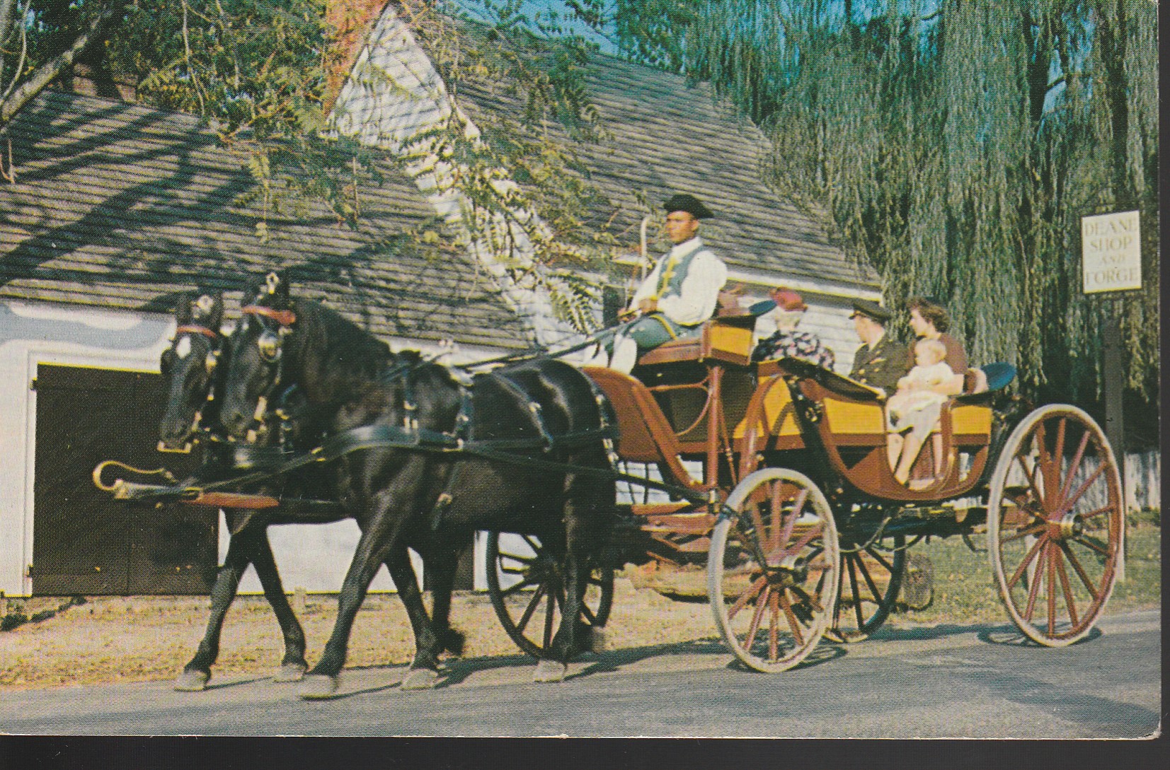 Williamsburg VA Mulberry Phaeton Carriage 1960 4 Water Conservation, Postcard
