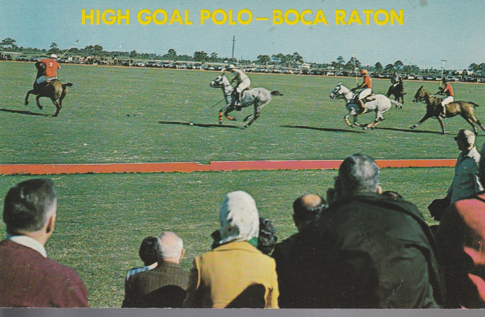 High Goal Polo, Boca Raton FL circa 1970 Vintage Postcard Rare