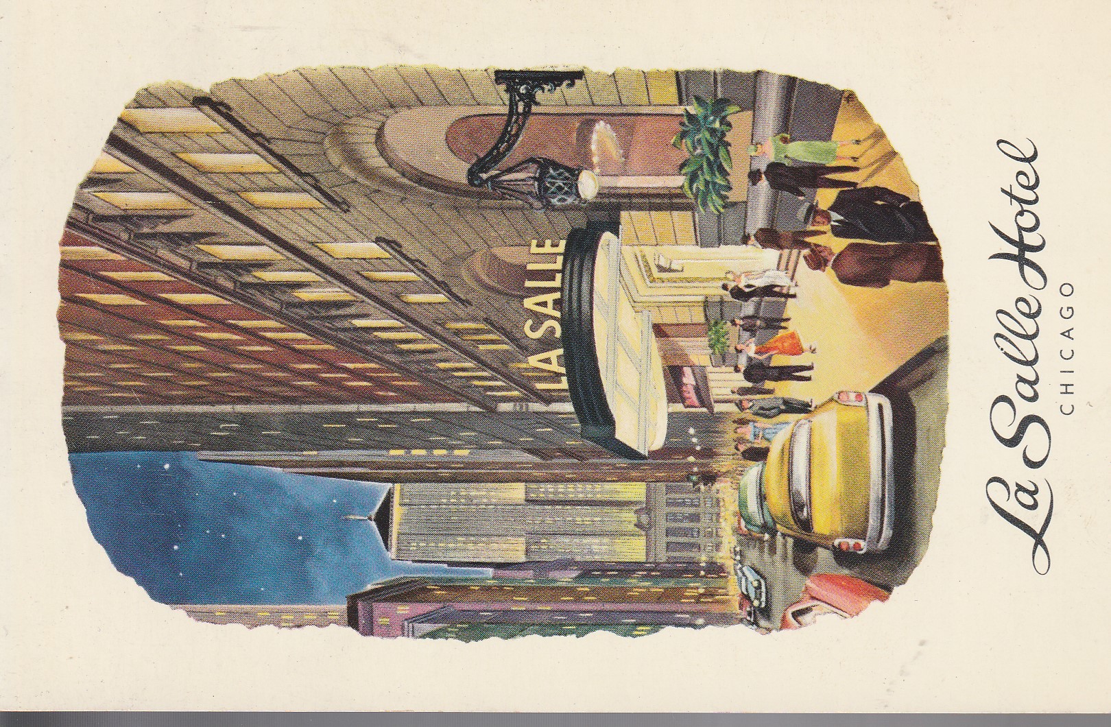 LaSalle Hotel Chicago IL Art Rendering circa 1958 Ad Postcard