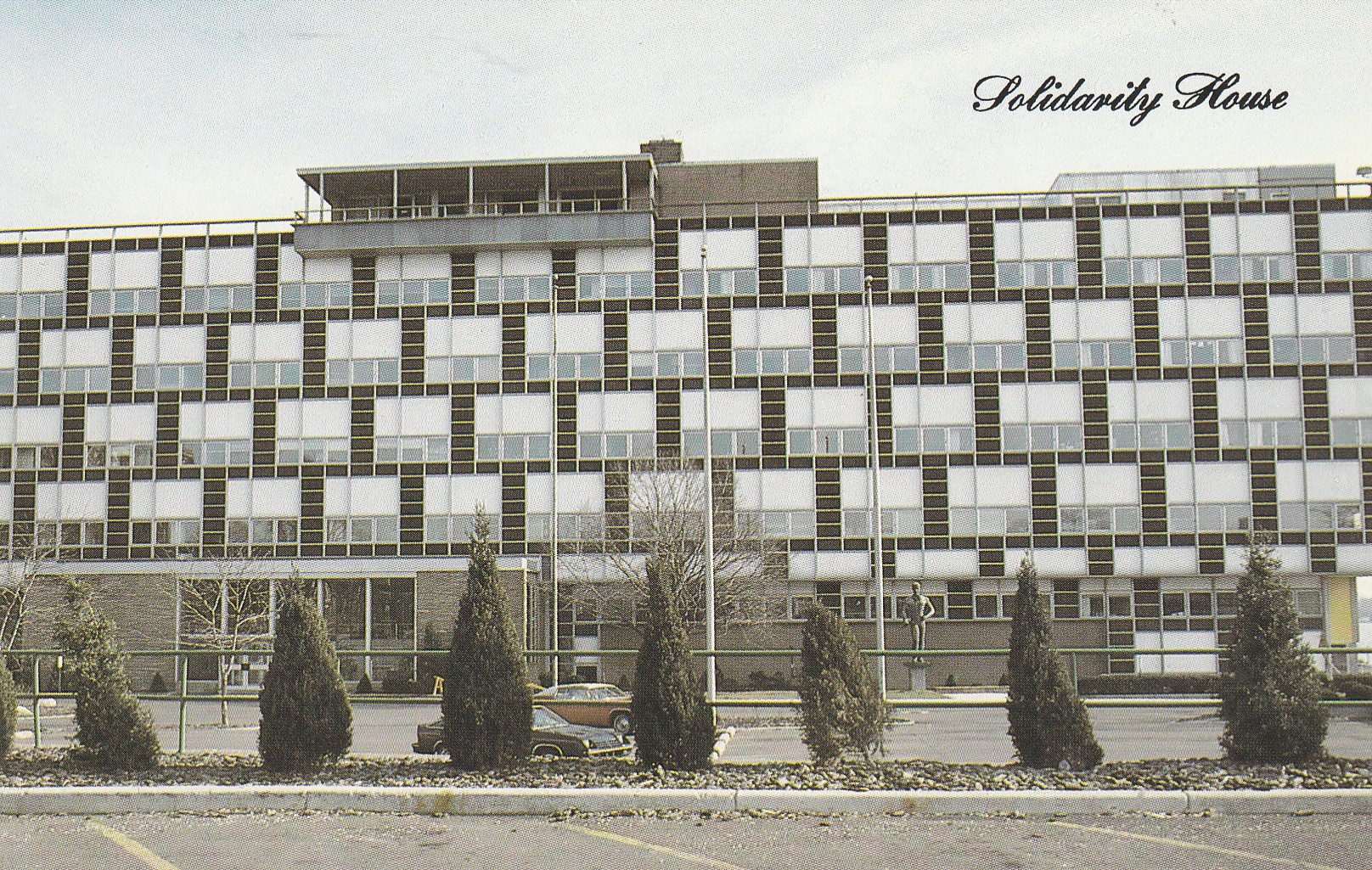 Solidarity House UAW Detroit MI circa 1990 Photo Postcard