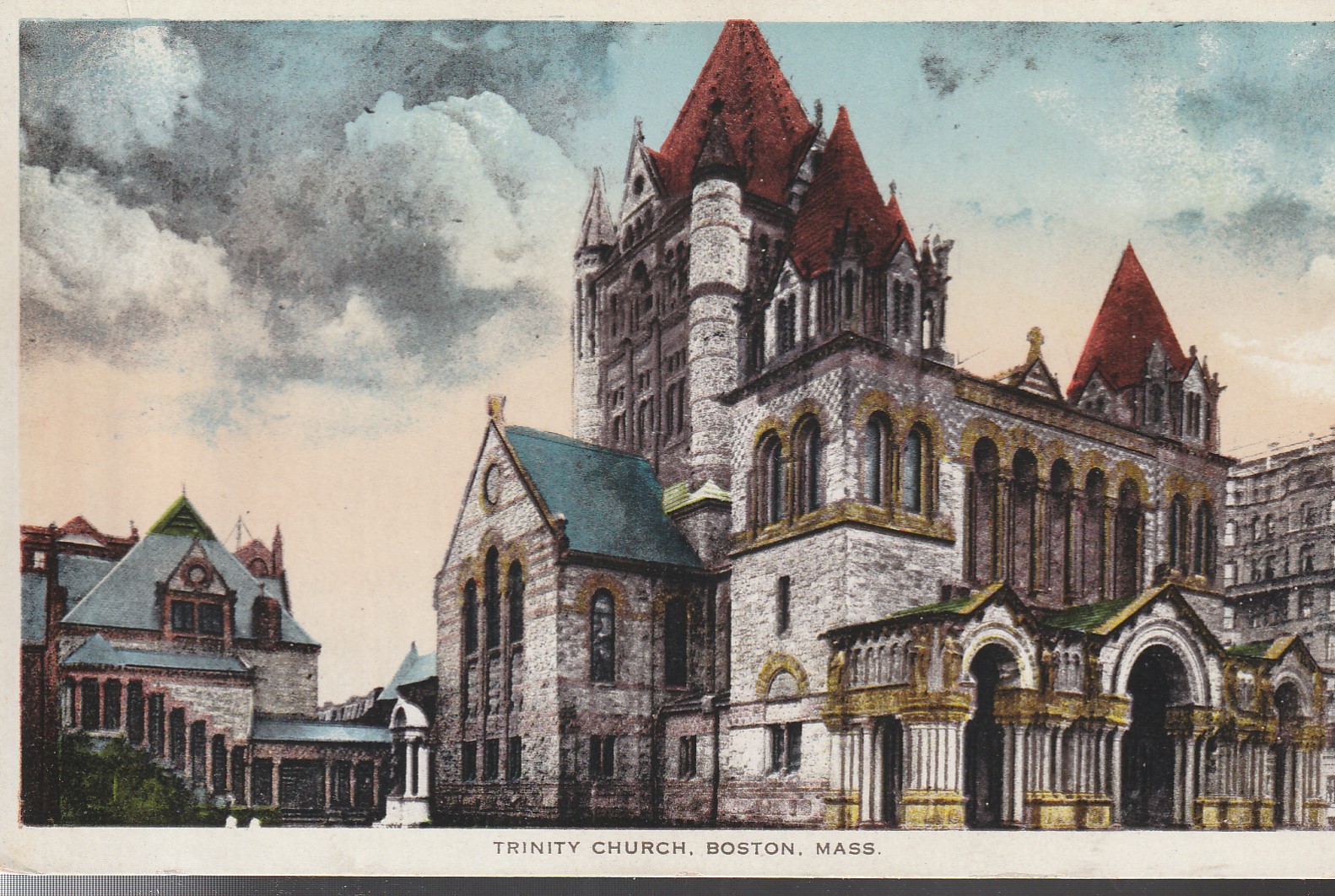 Trinity Church Boston MA circa 1915 Postcard Rare
