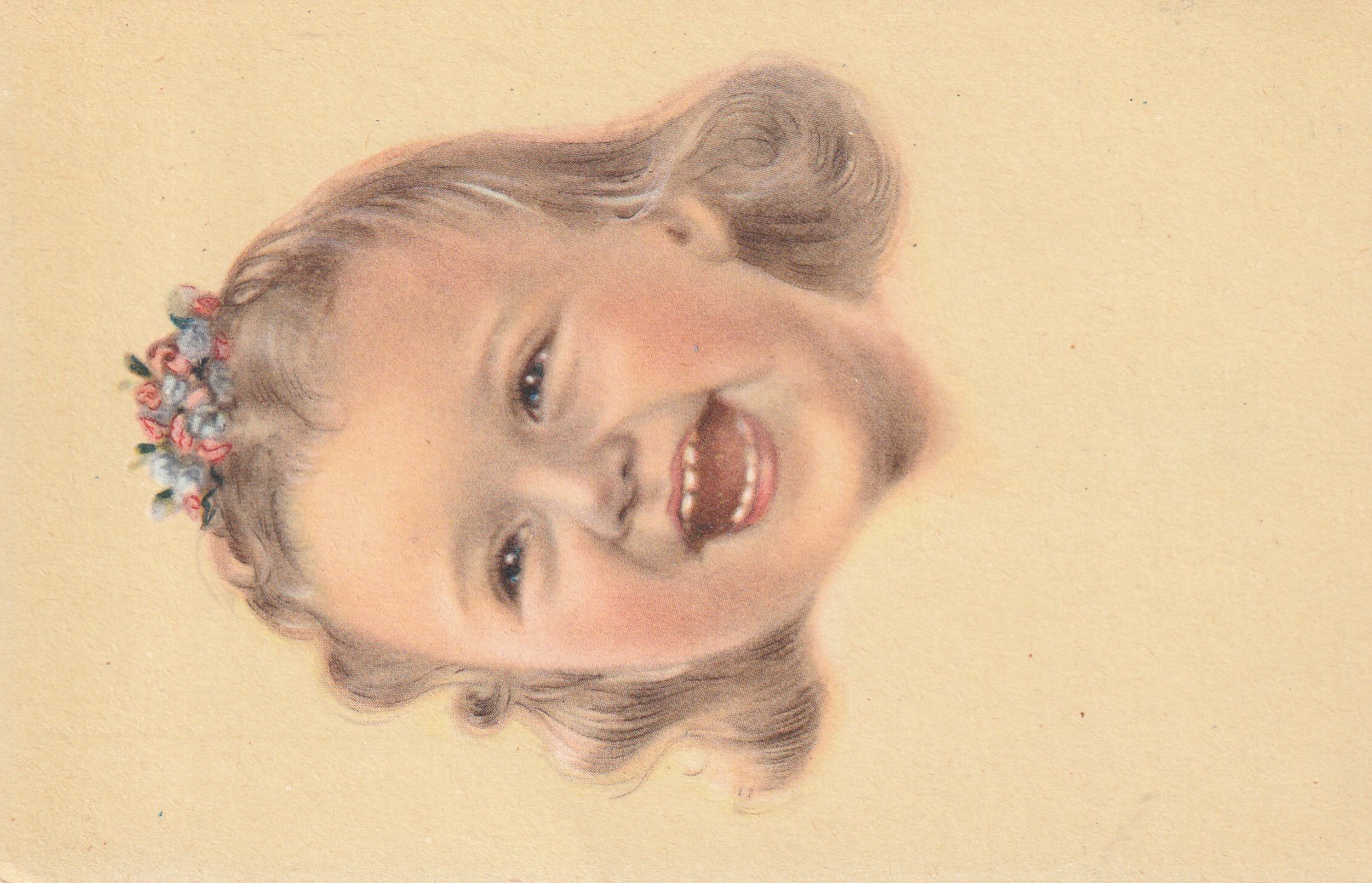 Toddler Girl Portrait Italy circa 1930 Art Postcard