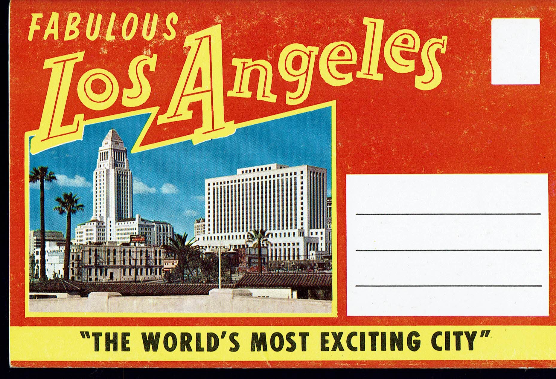 Los Angeles The World's Most Exciting City; Vintage Postcard Book